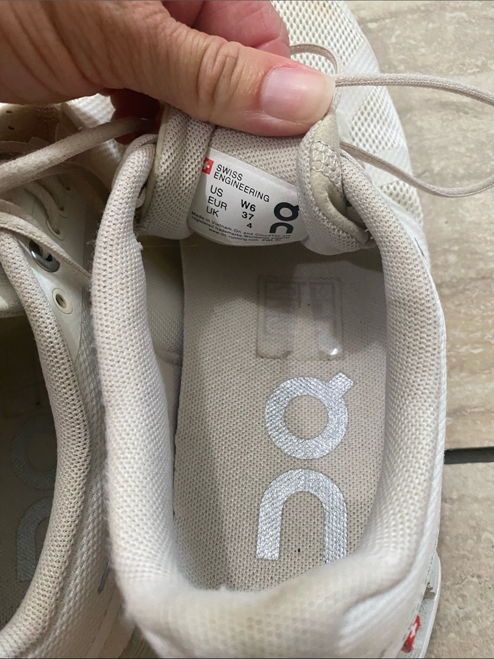 On Running Women's Athletic Shoes - White with Beige accents - Picture 9 of 11